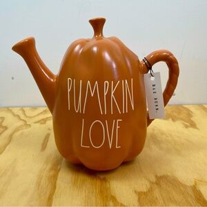 NWT Rae Dunn Pumpkin Love Ceramic Watering Can